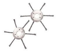 2 x Heavy Duty Wire Grass Trimmer Heads - 230 mm Universal Lawn Mower Attachment for Petrol Lawn Mowers, Durable Knotted Wire Design, Garden Grass Trimmer Cutting Heads (6 teste)