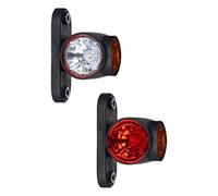2 x indicatori di posizione laterali, a LED, in gomma, da 12 V o 24 V, con omologazione E, adatti per auto, camion e altri veicoli. Luce bianca, rossa, arancione
