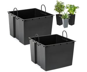 2 x inserti quadrati intercambiabili, durevoli, 29 x 28 cm, nero, 20 l, per pentole Lamela 57 x 30 cm e 29 x 29 cm, facilita il controllo del contenuto di acqua nella pentola, riduce il verbo del