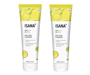2 X ISANA AHA/PHA Cleanser | Peeling chimico delicato | 2 X 125 ml | pulizia delicata con aloe e pantenolo | 1 X Bebe doccia