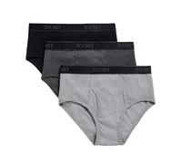 2(X) Ist Mens Essential Cotton Fly Front Brief 3-Pack Underwear, Black/Grey/Charcoal Heather, 36 US
