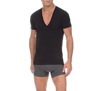 2(X)IST Men's Pima Cotton Slim Fit Deep V-Neck T-Shirt,Black,Large