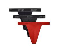 2(X) Ist Perizoma Classico da Uomo in Cotone Essenziale, Confezione da 3, Nero/Grigio Antracite/Rosso, X-Large