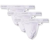2(X)IST Perizoma da uomo Essential Cotton 3 Pack Y-Back, bianco, Small
