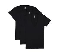 2(X) Ist T-Shirt da Uomo in Cotone Essenziale, vestibilità Aderente, Scollo a V, Confezione da 3, Colore: Nero., M