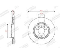 2 x JURID 563298JC Disco freno per CITROËN,OPEL,PEUGEOT,TOYOTA