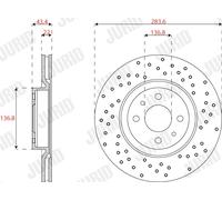 2 x JURID 563303JC Disco freno per ABARTH