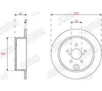 Jurid Disco freno 563343JC pieno per Subaru XV Forester Impreza Hatchback 2x