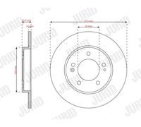 2 x JURID 563614JC Disco freno per HYUNDAI,KIA