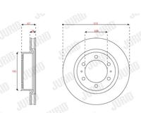 2 x JURID 563726JC Disco freno per TOYOTA