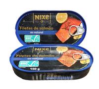 2 x lattine filetti di salmone naturale portoghese Nixe Portugal 2 x 150 g (1...
