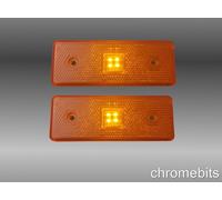 2 X LED Arancio Ambra Marker Luce Laterale Tir Rimorchio Indicatore 24V