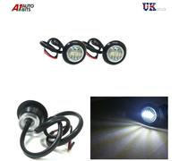 2 X LED Bianchi Luci Rotonde Indicatori Laterali 12V Per Camion Rimorchio