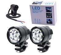 2 x LED luci aggiuntive, 6 x 10 W rotonde LED fari anteriori per moto, super luminosi, faretto LED per moto, con interruttore moto, impermeabile
