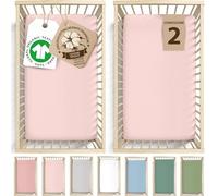 2 x Lenzuola per Culla Next To Me 51x85 cm, Cotone Biologico GOTS - 190GSM Doppio Spessore, Extra Morbido di Lusso, Compatibile con Babylo Cozi Sleeper, Tutti Bambini CoZee