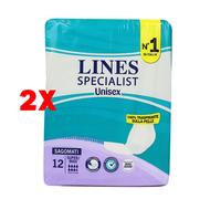96 PANNOLONI SAGOMATI per Adulti LINES SPECIALIST Super/Maxi NUOVI ORIGINALI