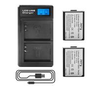 2 X LP-E10 Batteria di Ricambio e LCD Doppio caricatore Compatibile con Canon EOS 1100D, 1200D, 1300D, EOS Rebel T3, T5, T6,Kiss X50, Kiss X70 Digital SLR Camera