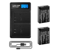 2 X LP-E17 Batteria di Ricambio e LCD Doppio caricatore Compatibile con Canon EOS 77D, EOS 750D, EOS 760D, EOS 8000D, EOS M3, EOS M5, EOS M6, EOS Rebel T6i, EOS Rebel T6s, Kiss X8i