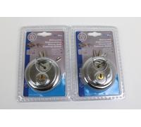 2 x lucchetto a staffa rotonda 70 mm con 2 chiavi lucchetto per Safety Box