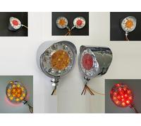 2 X Luci Marker LED Per Specchi Laterali Cromati Per Camion Lorry Volvo Scania