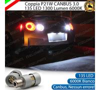 2 X LUCI RETROMARCIA 135 LED P21W BA15S CANBUS 3.0 PER MITSUBISHI L200 MK3 6000K