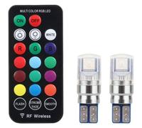 2 X Luci Targa LED RGB Con Telecomando 12V Lampeggio Strobo Multicolore