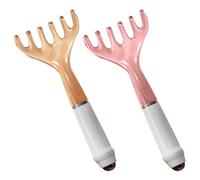 2 x magici pettini massaggianti con sei artigli, pettine meridiano con manico lungo, massaggio del cuoio capelluto, artigianato a mano, strumenti per massaggio alla testa