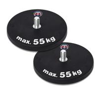 2 x Magnete al neodimio gommato con perno filettato Ø 88 mm - Filettatura M8 - Forza di attrazione 55 kg - 2 pezzi - Base magnetica con rivestimento in gomma e gambo filettato
