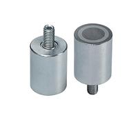 2 x Magnete cilindrico con base al neodimio Ø 20 mm con filettatura M6x10 - tiene 13,5 kg - 2 pezzi - Calamite potenti cilindrici in Terre Rare con perno filettato