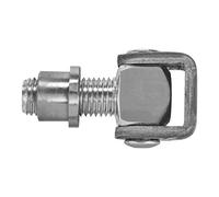 2 x Maschietti per Cancello 88 mm regolabili con Dado a Saldare M20 Guarnitura per Portone Bandella per Portone in