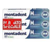 2 X Mentadent Dentifricio Microgranuli Confezione Da 3 Pezzi Da 75 Ml