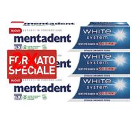 2 X Mentadent Dentifricio White System Confezione Da 3 Pezzi Da 75 Ml