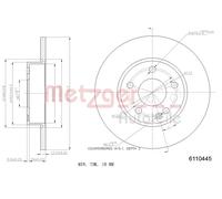 METZGER 2x Disco Freni Anteriore Ø275.8 MM Pieno per Mercedes-Benz W169