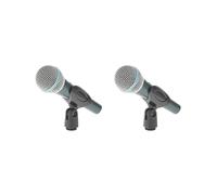 2 x microfono manuale professionale dinamico con supporto per canto strumento
