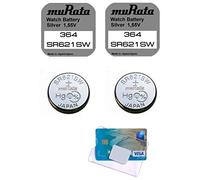 MURATA 2 x 364 SR60 AG1 SR621SW Silver Oxide 0% Mercury Watch Batteries [Pack of 2]