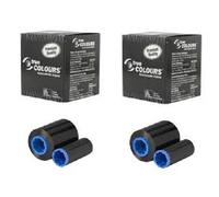 2 X Nastro Zebra P300 P310i P320i P330i P430 P520 Card 800015-101 NERO