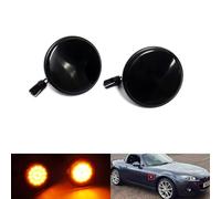 2 x nero fumé lente indicatore laterale ambra LED indicatore ripetitore luce per 1990-2014 MX-5 MK I II III Roadster NA NB NC
