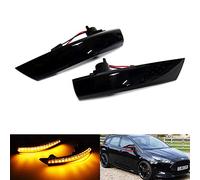 2 x nero fumé lente laterale specchio indicatore ambra LED indicatore ripetitore luce per 2008-17 Focus II III 2010-14 Mondeo IV