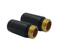 2 x Nero Valvola Estensione 1.3cm Radiatore Rubinetto Rotondo Connettore