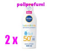 2 x NIVEA SUN BABIES & KIDS SENSITIVE PROTECT 5 IN 1 SPF 50+ ML 200