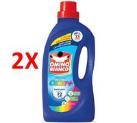2 X Omino Bianco Detersivo Liquido Lavatrice - Formula Color+ 35 Lavaggi 1400 M