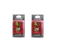 2 X Originale Lexmark Inchiostro Cartuccia 27 per Z617 Z640 Z645 I3 Z13 Z23 Z25