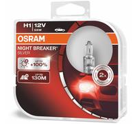 2 X OSRAM H1 448 12V 55W Notte Interruttore Argento +100% Auto Faro Lampadine