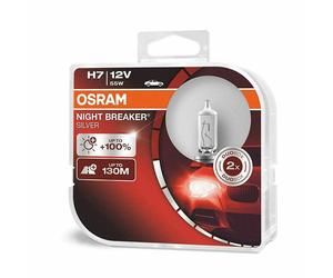 2 X OSRAM H7 499 12V 55W Notte Interruttore Argento +100% Auto Faro Lampadine