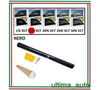 2 x PELLICOLA OSCURANTE PER VETRI AUTO NERO 15% DARK BLACK 76cm x 3m NUOVO