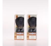2 x pennelli da barba Golddachs capelli di tasso neri 1 pezzo