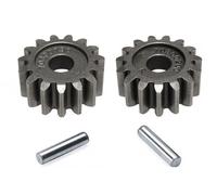 2 x pignone trasmissione tosaerba 15 denti R+L +2 x perno trascinatore 703002...