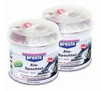 2 X Presto 2K Alu-Spachtel 600351 250g Alluminio Acciaio Legno Calcestruzzo