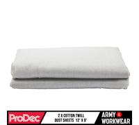 2 X Prodec 12ft x 9ft Impresario Cotone Twill Polvere Foglio Builder Cover