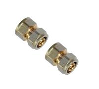 2 X Raccordo Dritto per Tubo Multistrato F 1/2 x 16 mm - Ottone Nichelato - Connessione Affidabile per Impianti Idraulici e Termici - LEMAG SRL